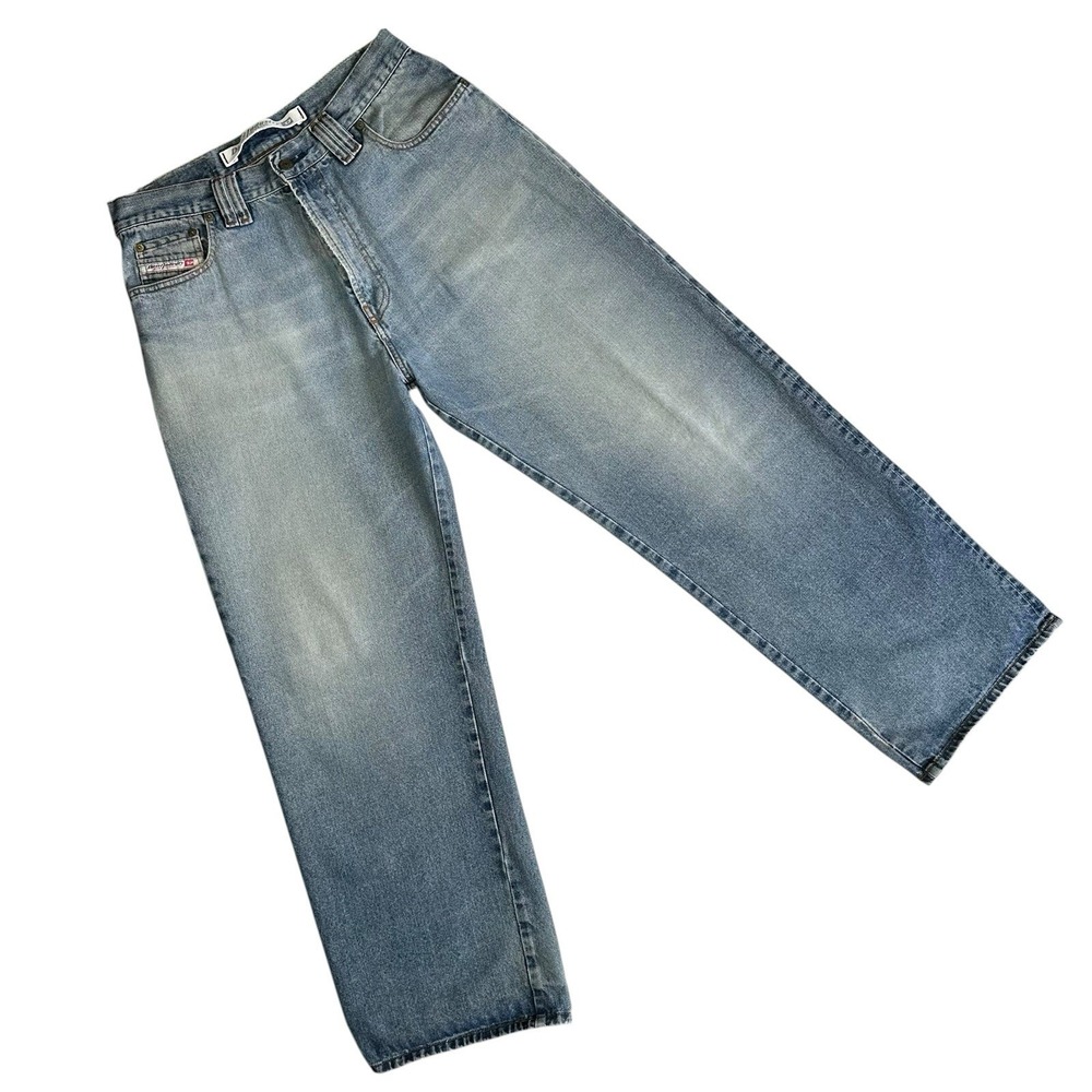 Vtg 2001 Diesel Snakex Wide Leg Straight Jeans Light Denim Fade Men Fits 32x32